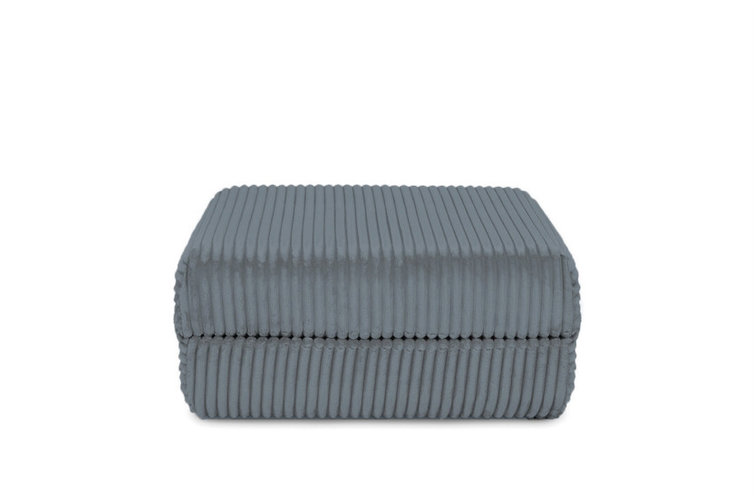 Pouf convertible et modulable - Velours côtelé XL - Gris