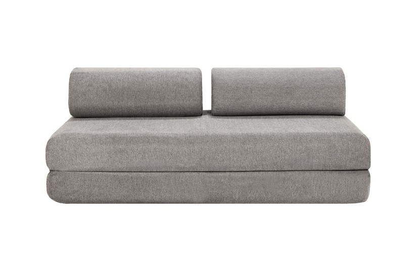 Canapé d'angle convertible 4 places - Tissu lisse - Gris