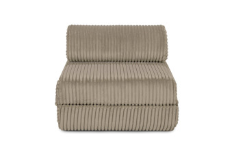 Fauteuil convertible et modulable - Velours côtelé XL - Taupe
