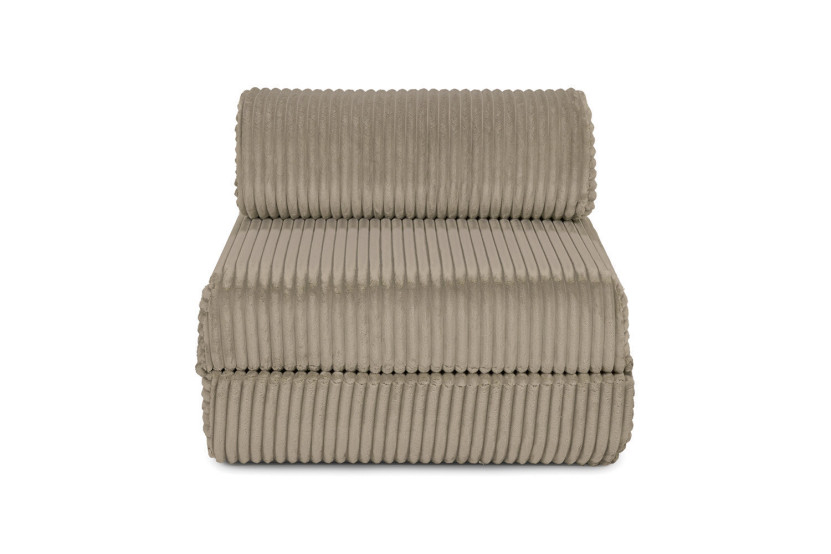 Fauteuil convertible et modulable - Velours côtelé XL - Taupe