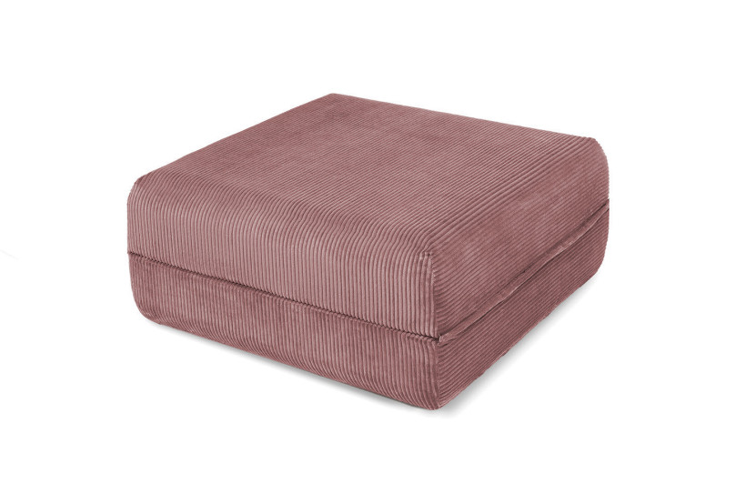 Pouf convertible et modulable - Velours côtelé - Rose