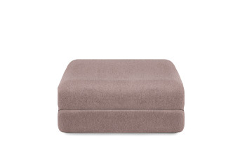 Pouf convertible et modulable - Tissu lisse - Rose