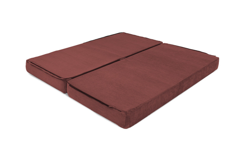 Méridienne convertible et modulable - Velours côtelé - Rouge