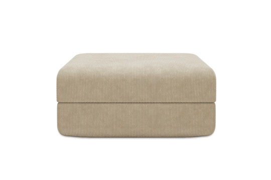 Housse Pouf convertible - Tissu velours côtelé beige
