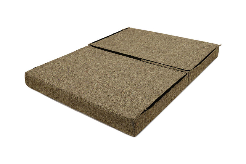 Canapé droit convertible et modulable 2 places - Tissu tweed - Jaune