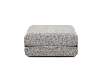 Pouf convertible et modulable - Tissu tweed - Gris