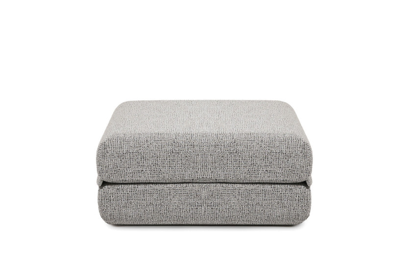 Pouf convertible et modulable - Tissu tweed - Gris