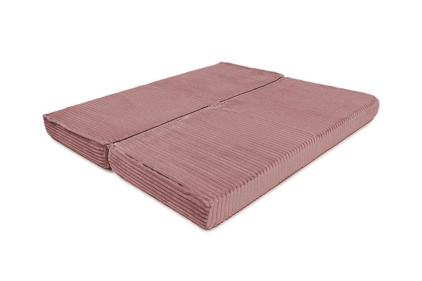 Canapé d'angle convertible 6 places - Velours côtelé XL - Rose
