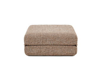 Pouf convertible et modulable - Tissu tweed - Marron