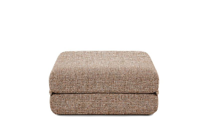 Pouf convertible et modulable - Tissu tweed - Marron