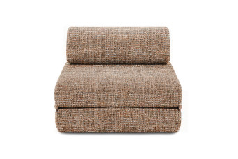 Fauteuil convertible et modulable - Tissu tweed - Marron