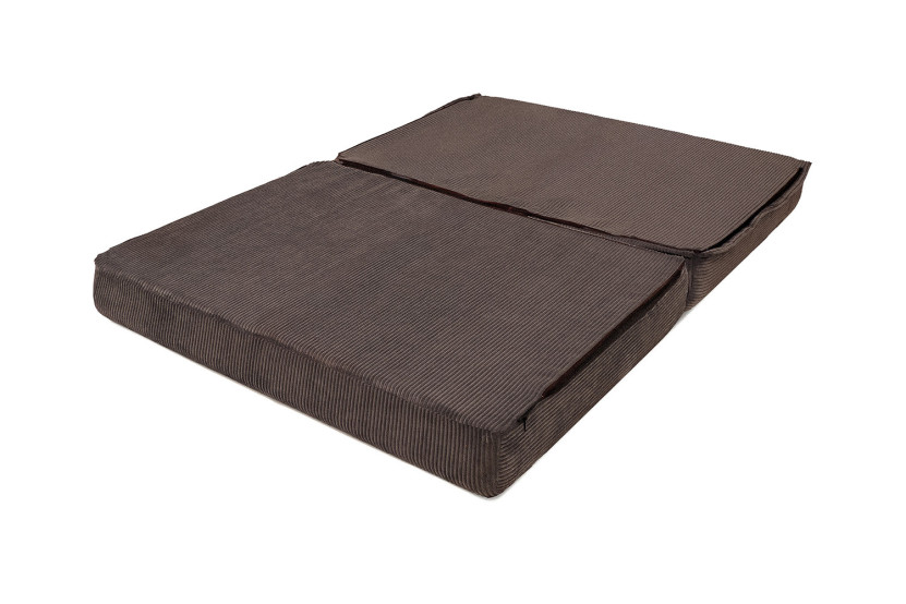 Canapé droit convertible et modulable 2 places - Velours côtelé - Marron