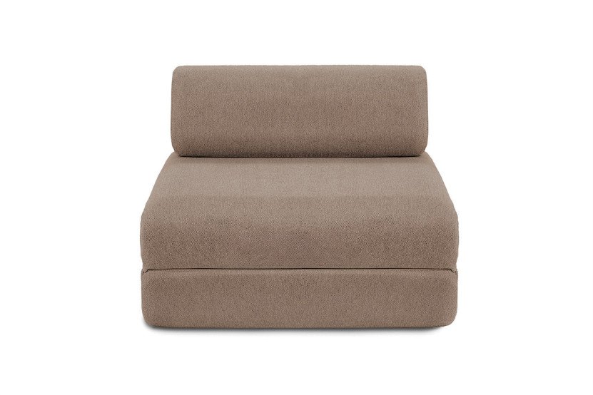 Canapé d'angle convertible 6 places - Tissu lisse - Marron