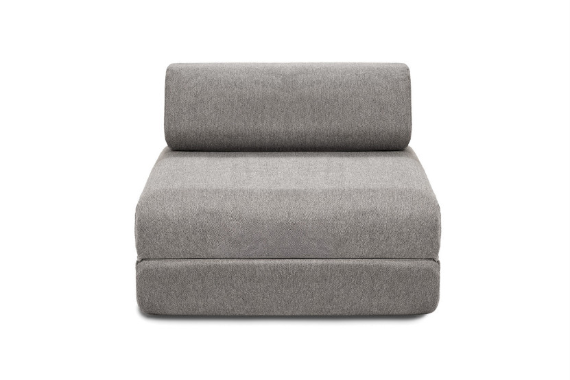 Canapé d'angle convertible 6 places - Tissu lisse - Gris