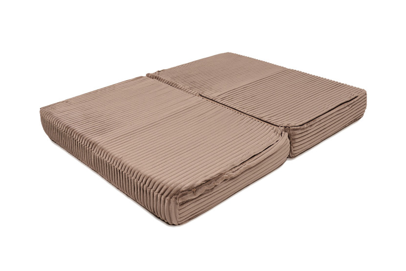 Canapé droit convertible et modulable 2 places - Velours côtelé XL - Marron