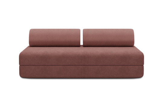 Housse Canapé droit convertible - 3 places - Tissu velours côtelé rose