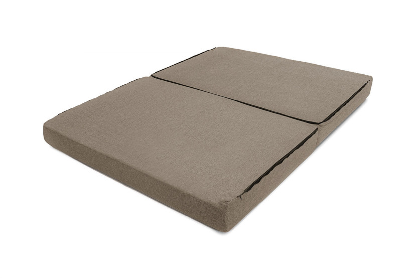 Canapé droit convertible et modulable 2 places - Tissu lisse - Taupe