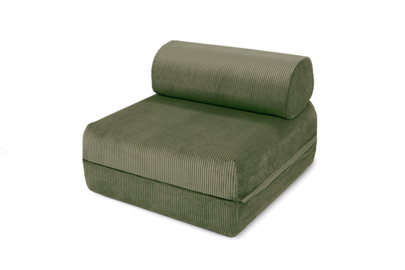 Fauteuil convertible et modulable - Velours côtelé - Vert