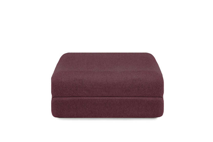 Pouf convertible et modulable - Tissu lisse - Rouge