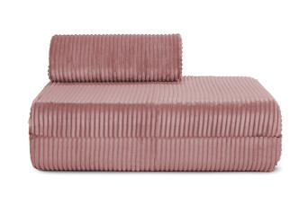 Canapé droit convertible et modulable 2 places - Velours côtelé XL - Rose
