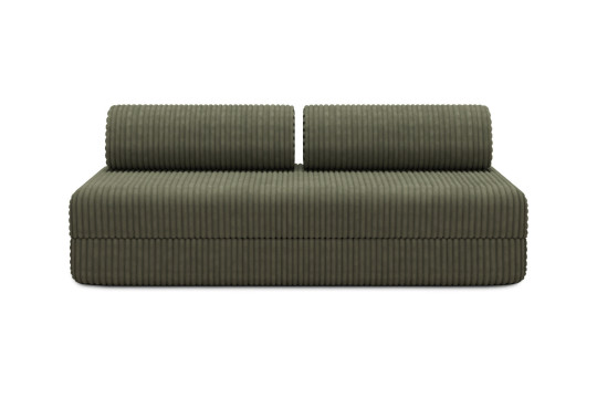 Housse Canapé droit convertible - 3 places - Tissu velours côtelé XL vert