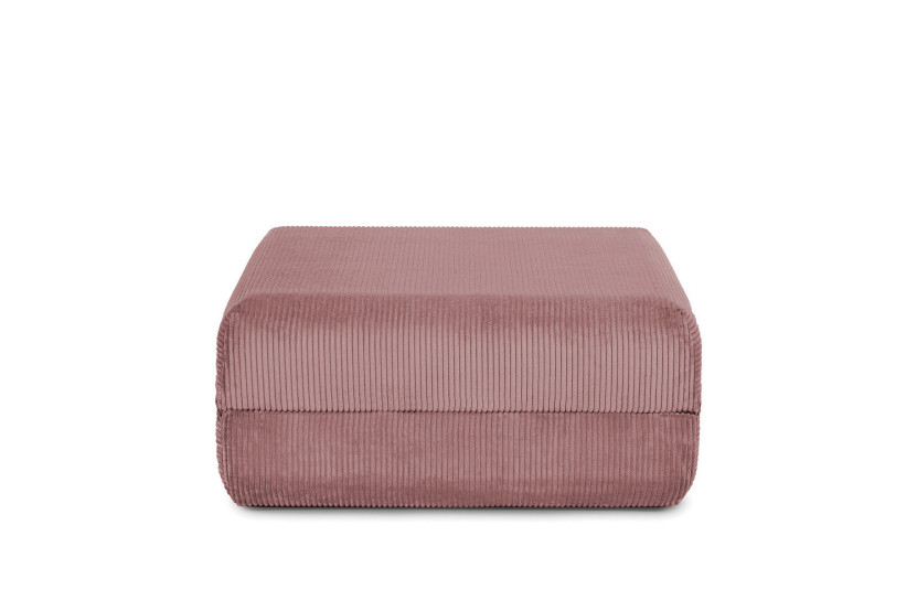 Pouf convertible et modulable - Velours côtelé - Rose