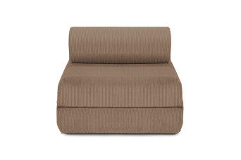 Fauteuil convertible et modulable - Velours côtelé - Taupe