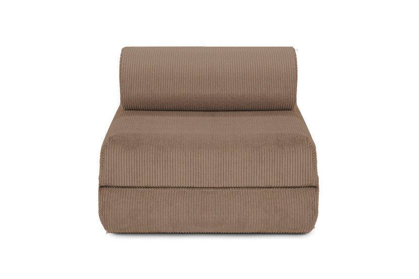 Fauteuil convertible et modulable - Velours côtelé - Taupe