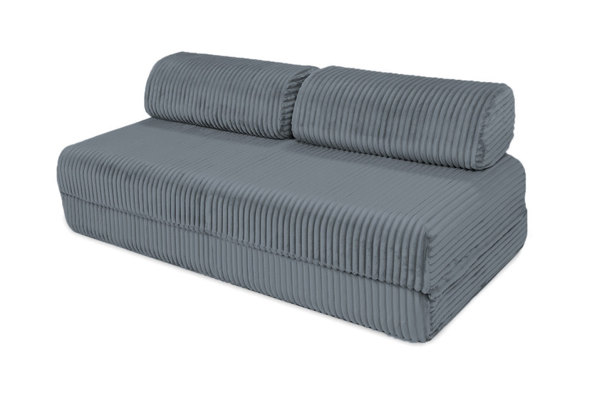 Canapé d'angle convertible 6 places - Velours côtelé XL - Gris