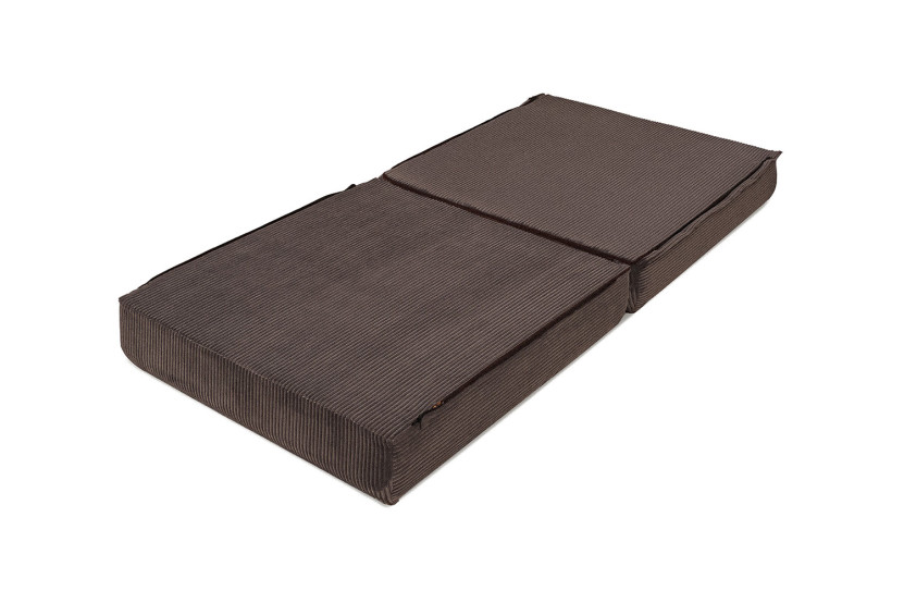 Pouf convertible et modulable - Velours côtelé - Marron