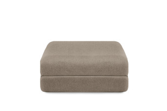 Pouf convertible et modulable - Tissu lisse - Taupe