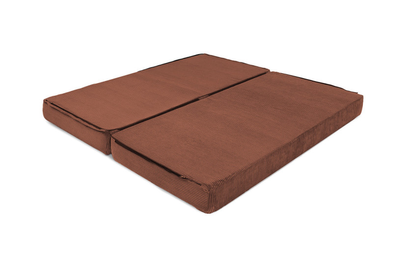 Méridienne convertible et modulable - Velours côtelé - Terracotta