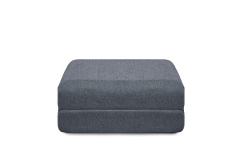 Pouf convertible et modulable - Tissu lisse - Bleu