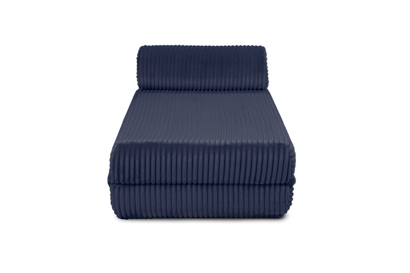 Canapé d'angle convertible 5 places - Velours côtelé XL - Bleu