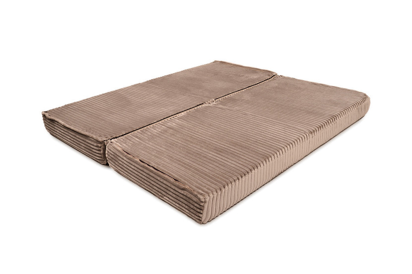 Canapé d'angle convertible 6 places - Velours côtelé XL - Marron