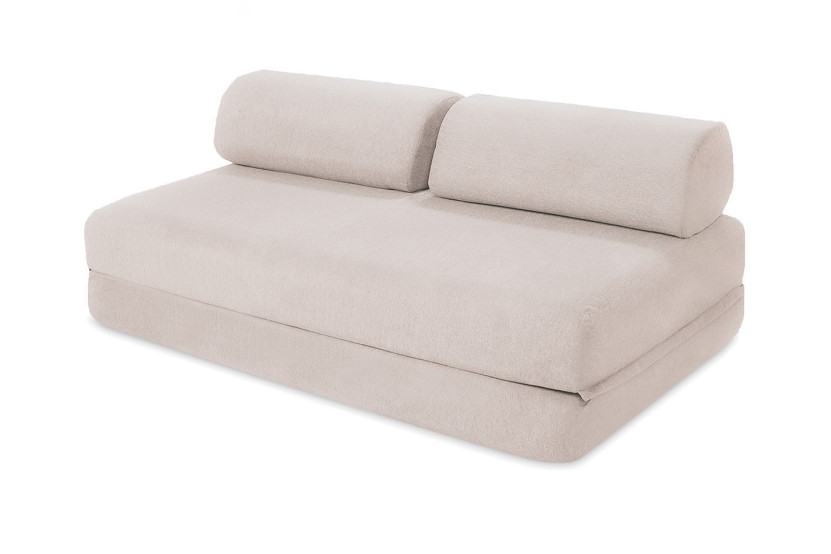 Canapé d'angle convertible 6 places - Tissu imperméable - Gris