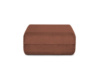 Pouf convertible et modulable - Velours côtelé - Terracotta