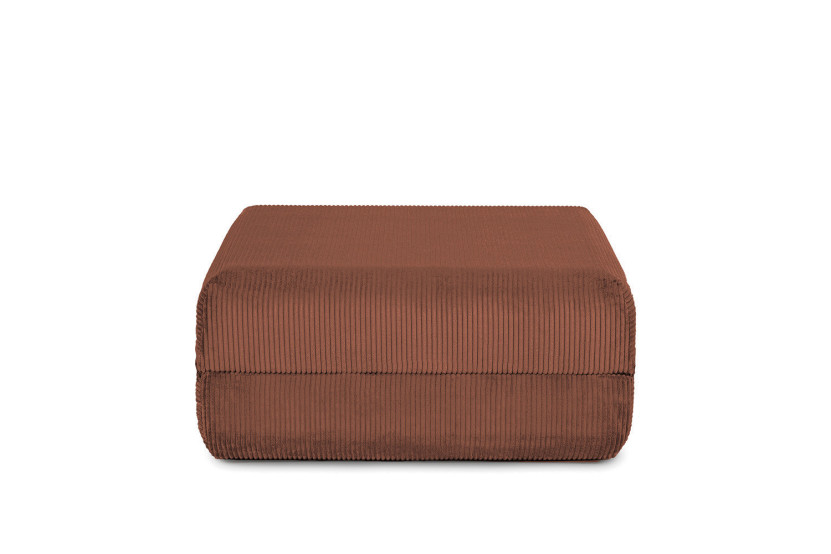 Pouf convertible et modulable - Velours côtelé - Terracotta
