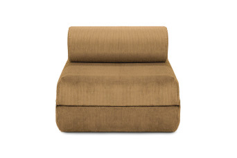 Fauteuil convertible et modulable - Velours côtelé - Jaune