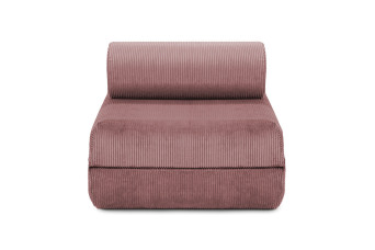 Fauteuil convertible et modulable - Velours côtelé - Rose
