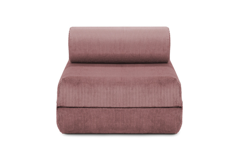 Fauteuil convertible et modulable - Velours côtelé - Rose