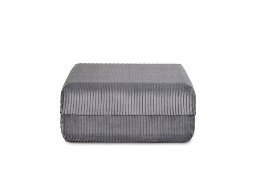 Canapé d'angle convertible 4 places - Velours côtelé - Gris