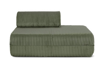 Canapé droit convertible et modulable 2 places - Velours côtelé XL - Vert