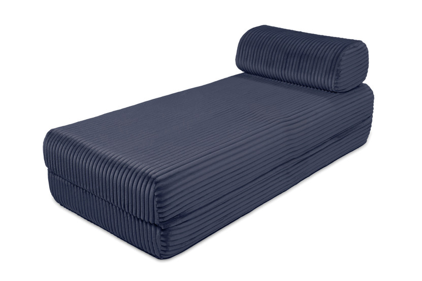 Canapé d'angle convertible 5 places - Velours côtelé XL - Bleu