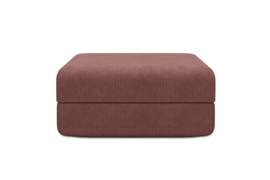 Housse Pouf convertible - Tissu velours côtelé rose