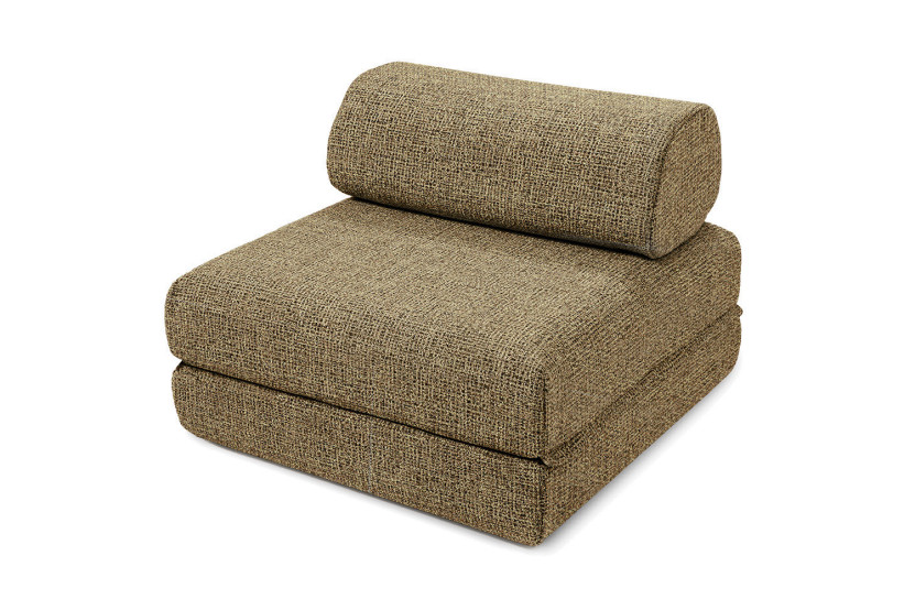 Fauteuil convertible et modulable - Tissu tweed - Jaune
