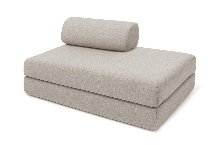Canapé d'angle convertible 5 places - Tissu imperméable - Gris
