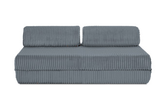 Canapé droit convertible 3 places - Velours côtelé XL - Gris