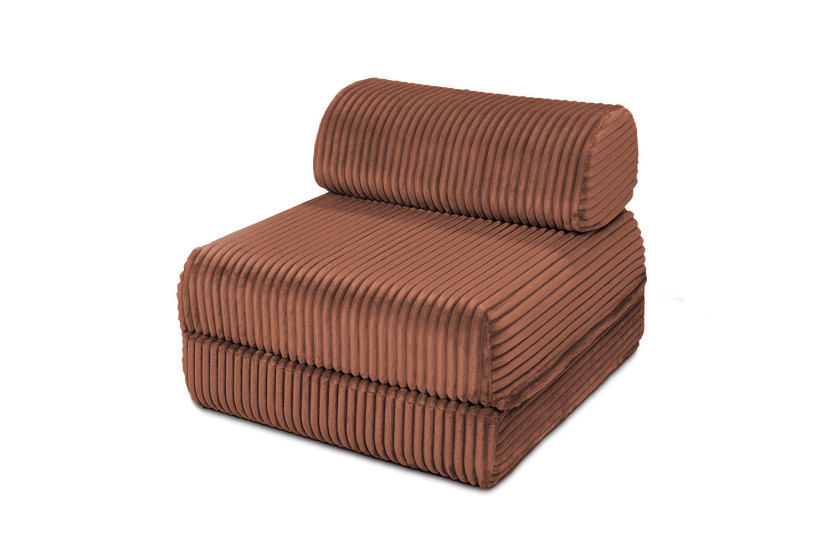 Fauteuil convertible et modulable - Velours côtelé XL - Terracotta