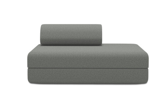 Housse Canapé droit convertible - 2 places - Tissu lisse gris